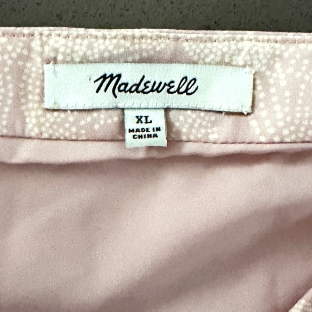 Madewell (Re)sourced Crepe Cami Wrap Dress L Pink Pindot Blooms Soft Girl Dainty - Picture 4 of 6